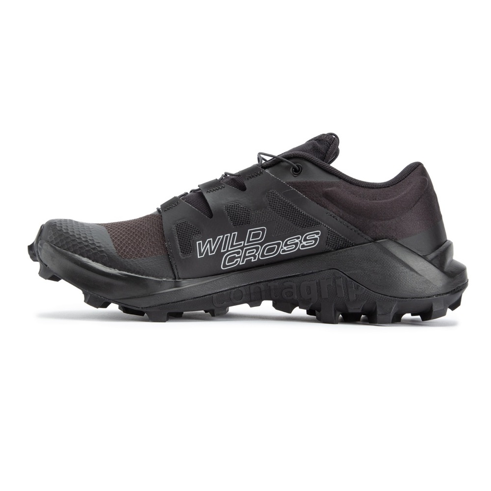 Salomon Wild Cross Black and Burgundy Trail Shoes
